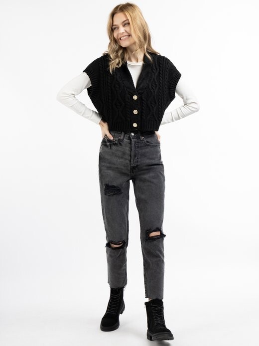 Вязаный жилет Dreimaster, черный
Вязаный жилет Dreimaster, черный