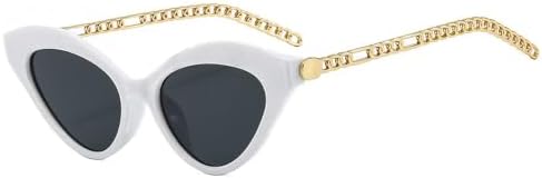 Модные солнцезащитные очки «кошачий глаз» с металлической цепочкой для женщин, винтажные солнцезащитные очки в маленькой оправе «кошачий глаз», летние очки для женщин MTZJH, White
Модные солнцезащитные очки «кошачий глаз» с металлической цепочкой для женщин, винтажные солнцезащитные очки в маленькой оправе «кошачий глаз», летние очки для женщин MTZJH, White