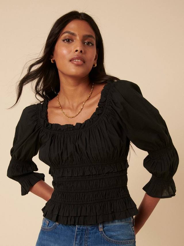 Топ из хлопка с присборенной талией Nobody's Child, Black
Топ из хлопка с присборенной талией Nobody's Child, Black