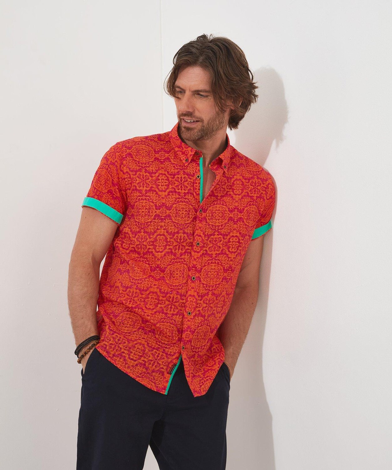 Яркая летняя рубашка с контрастными манжетами и принтом Joe Browns, розовый
Яркая летняя рубашка с контрастными манжетами и принтом Joe Browns, розовый