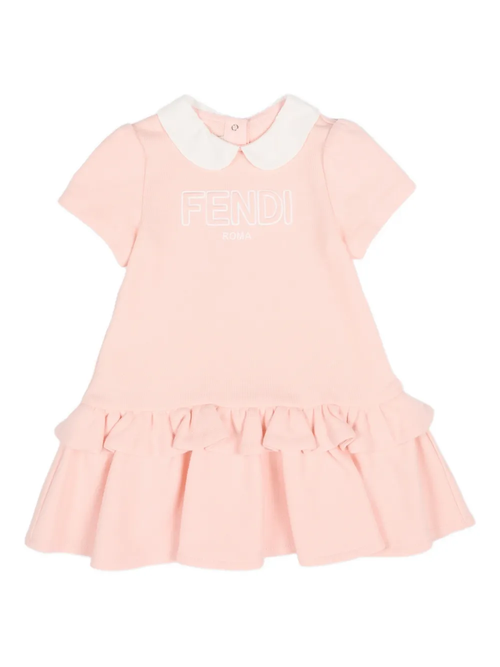Платье с оборками и воротником Fendi Kids, розовый
Платье с оборками и воротником Fendi Kids, розовый