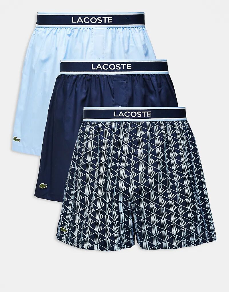 Комплект из 3 пар боксеров Lacoste с монограммой / синего цвета
Комплект из 3 пар боксеров Lacoste с монограммой / синего цвета