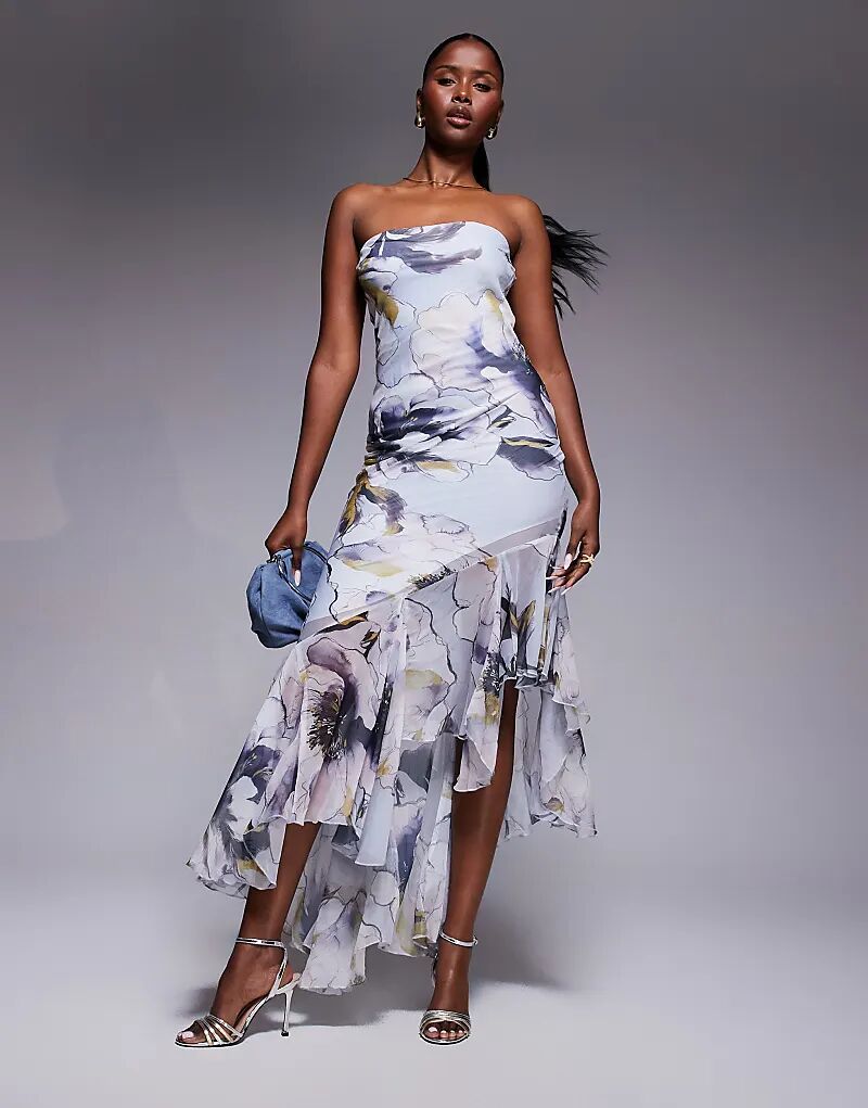 Платье-бандо макси ASOS DESIGN с асимметричным оборчатым подолом и крупным цветочным принтом в тон
Платье-бандо макси ASOS DESIGN с асимметричным оборчатым подолом и крупным цветочным принтом в тон