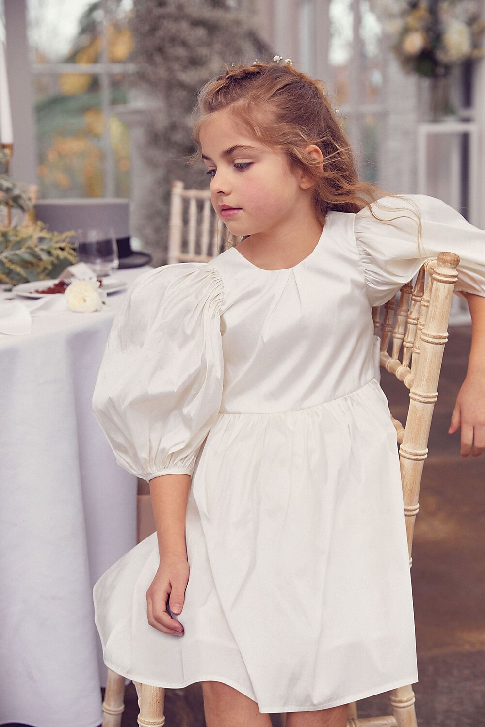 Платье с пышными рукавами из тафты Next, бежевый
Платье с пышными рукавами из тафты Next, бежевый