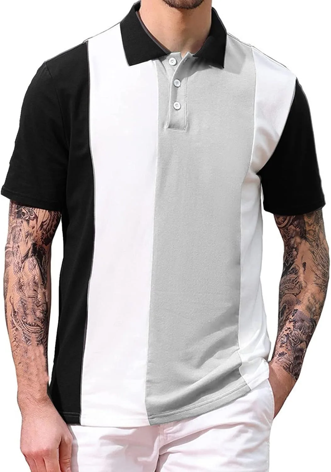 Футболка-поло мужская с коротким рукавом и контрастным воротником
Футболка-поло мужская с коротким рукавом и контрастным воротником