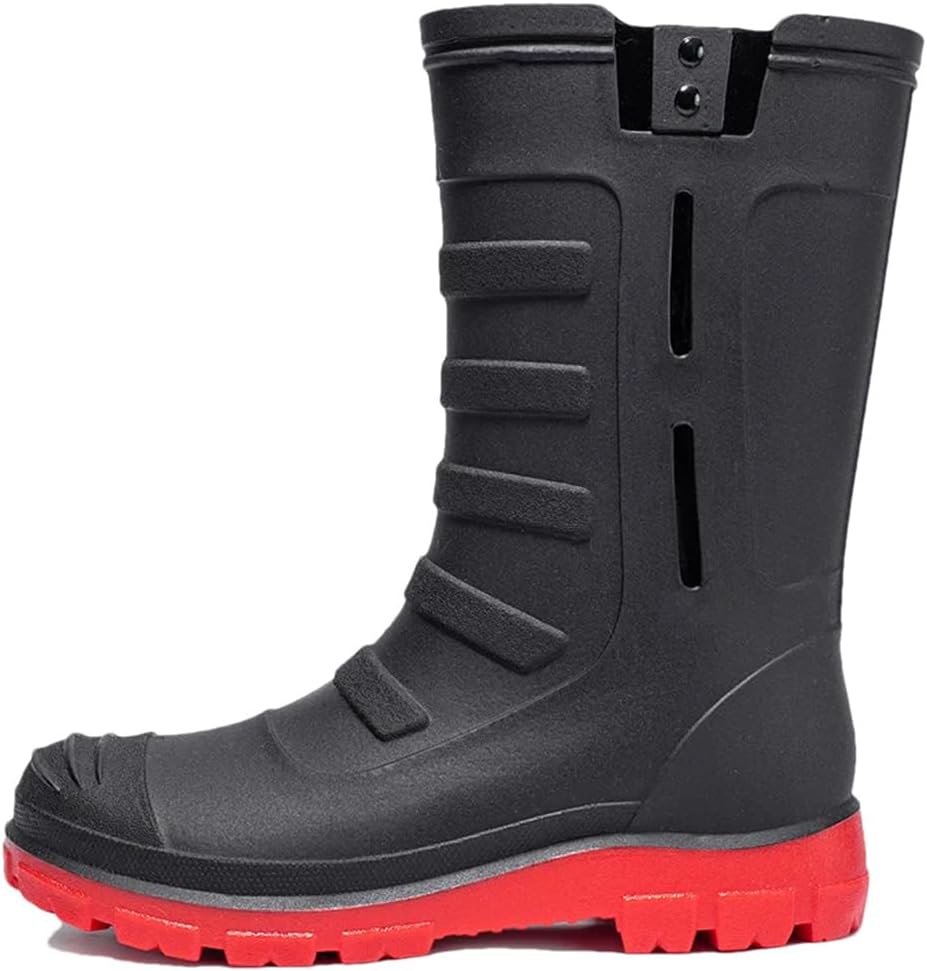 Wjnvfioo Весенние мужские и женские средние и высокие водонепроницаемые дождевые ботинки, противоскользящие и износостойкие, черный/красный
Wjnvfioo Весенние мужские и женские средние и высокие водонепроницаемые дождевые ботинки, противоскользящие и износостойкие, черный/красный