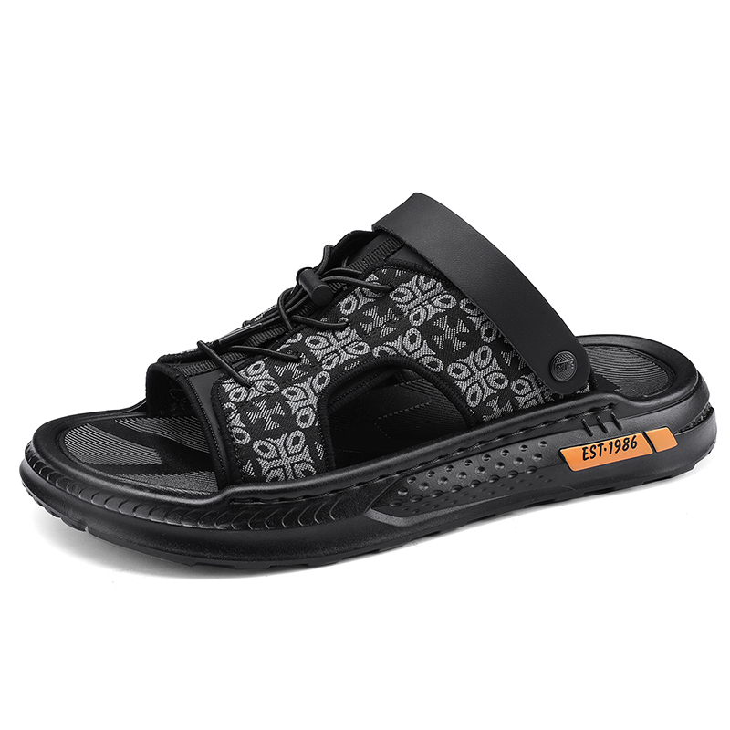 MIIOW Пляжные сандалии мужские, черные/хаки 
MIIOW Пляжные сандалии мужские, черные/хаки