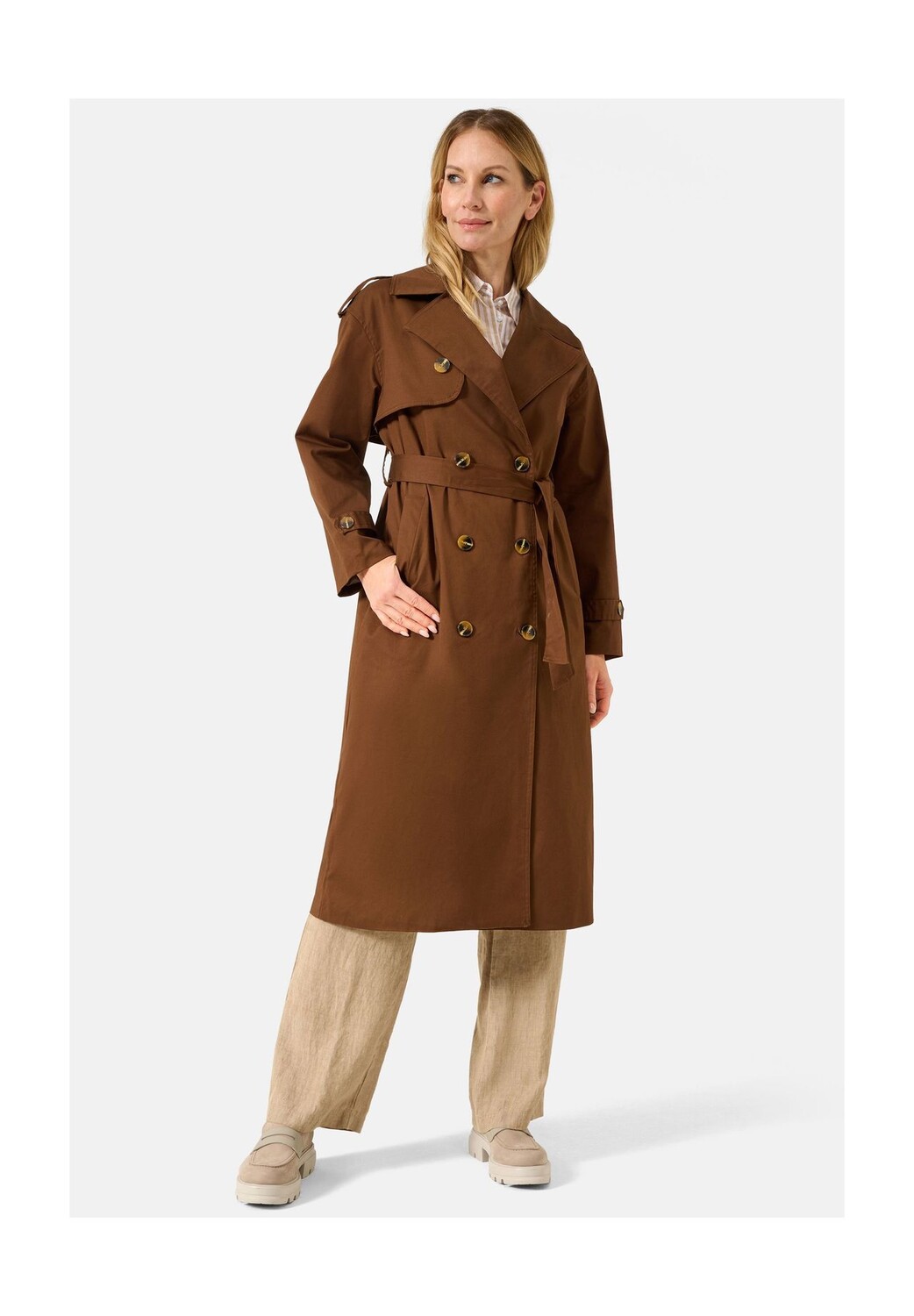 Женский тренч Грета, двубортное пальто с поясом RICANO, коричневый
Женский тренч Грета, двубортное пальто с поясом RICANO, коричневый