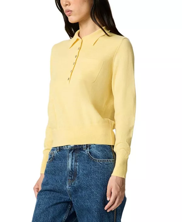 Свободный вязаный свитер-поло Nocturne, желтый
Свободный вязаный свитер-поло Nocturne, желтый