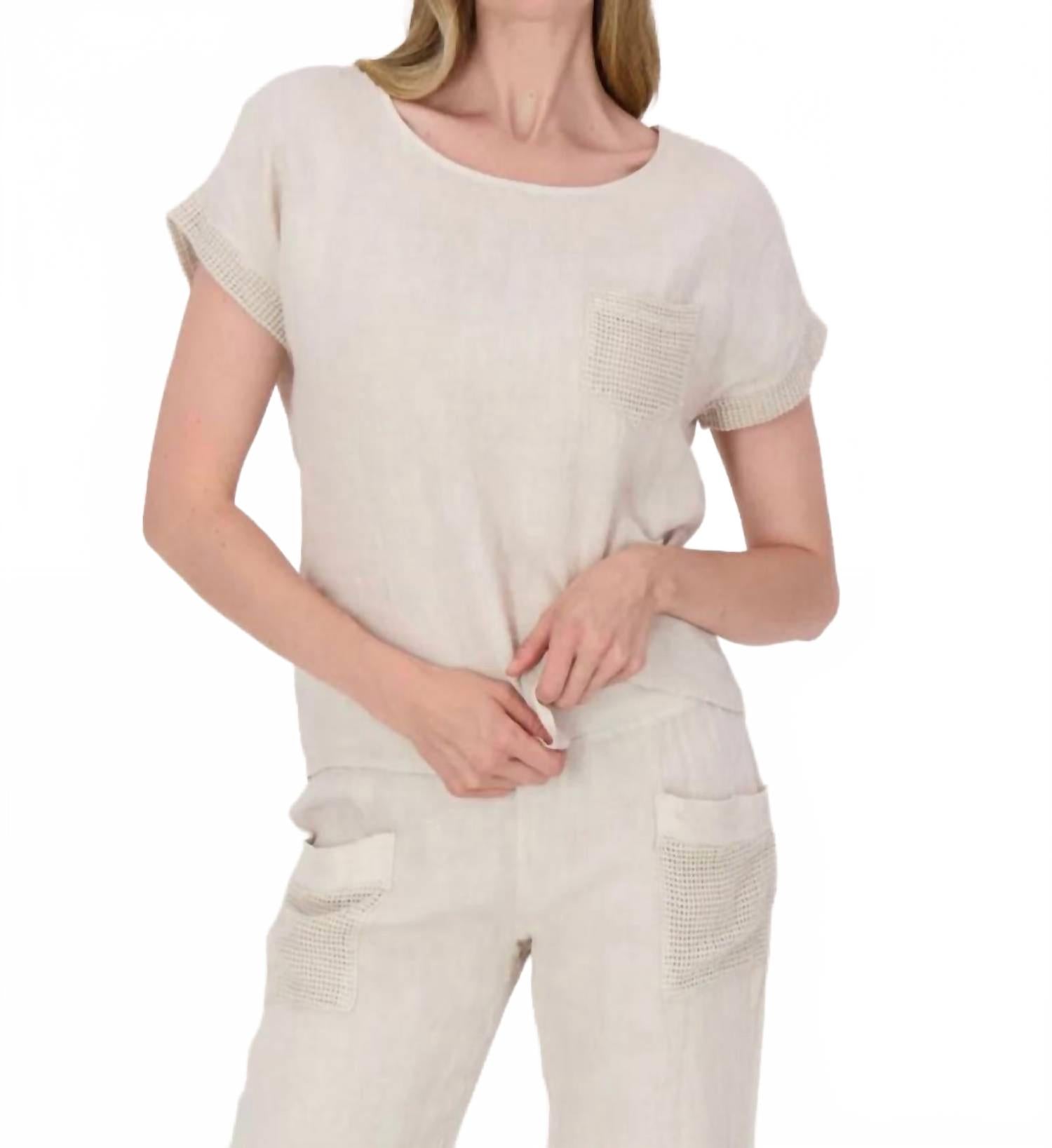 Льняной топ с карманом в песочном цвете SPANNER, Sand
Льняной топ с карманом в песочном цвете SPANNER, Sand