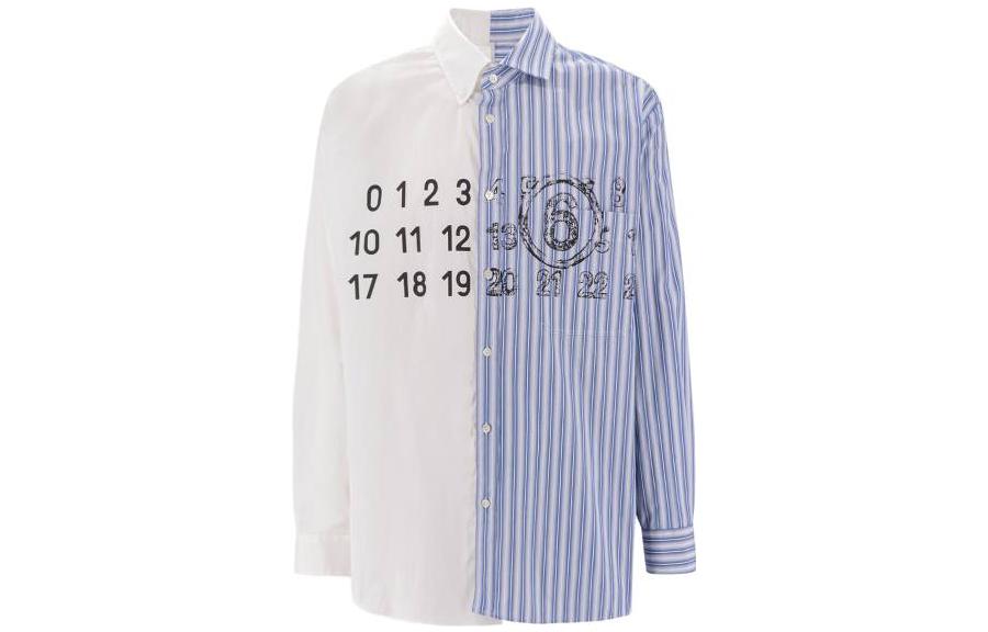 Рубашка с принтом spliced numbers MM6 Maison Margiela, синий
Рубашка с принтом spliced numbers MM6 Maison Margiela, синий