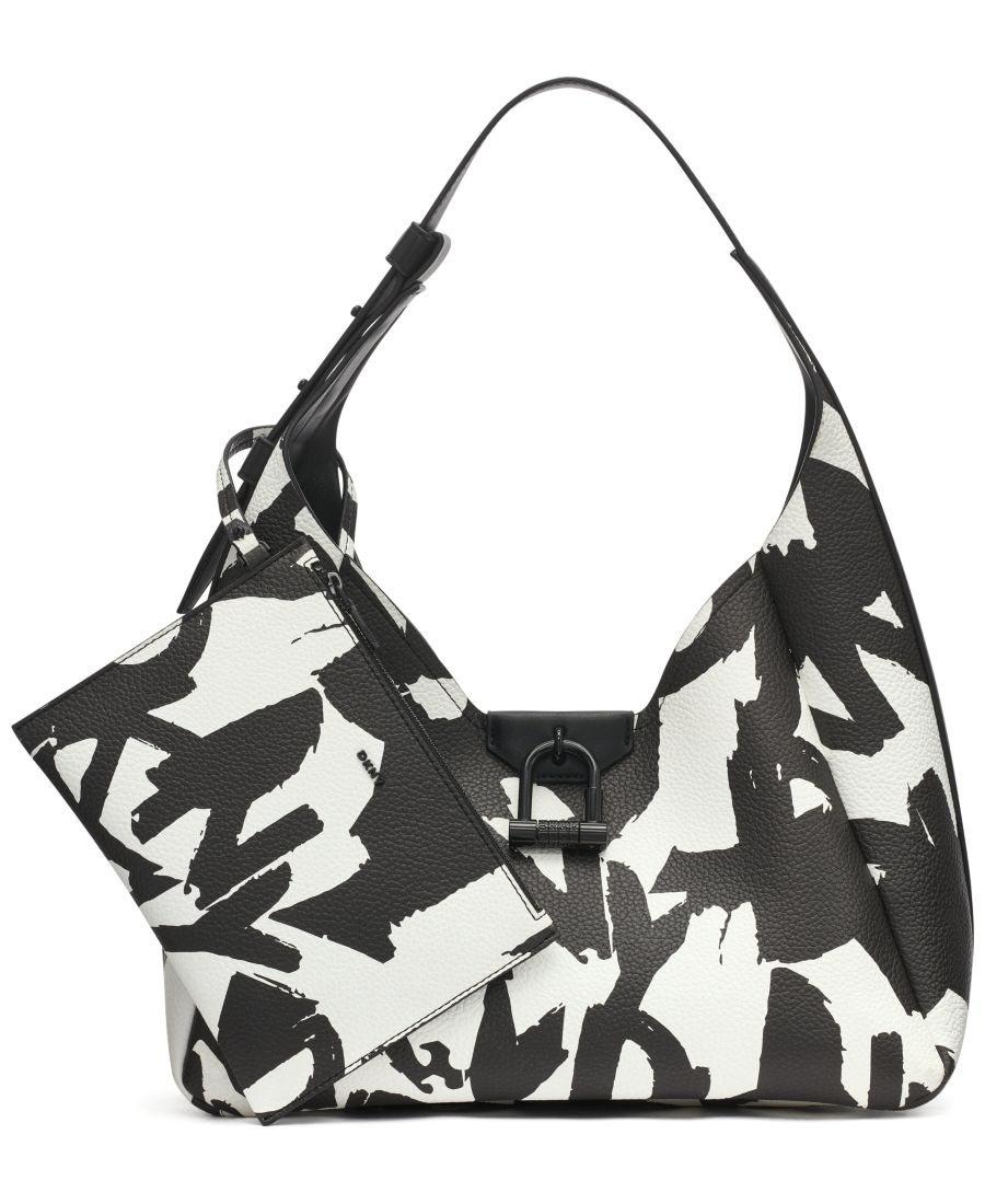 Сумка-хобо Карли среднего размера DKNY, Optic White/black
Сумка-хобо Карли среднего размера DKNY, Optic White/black