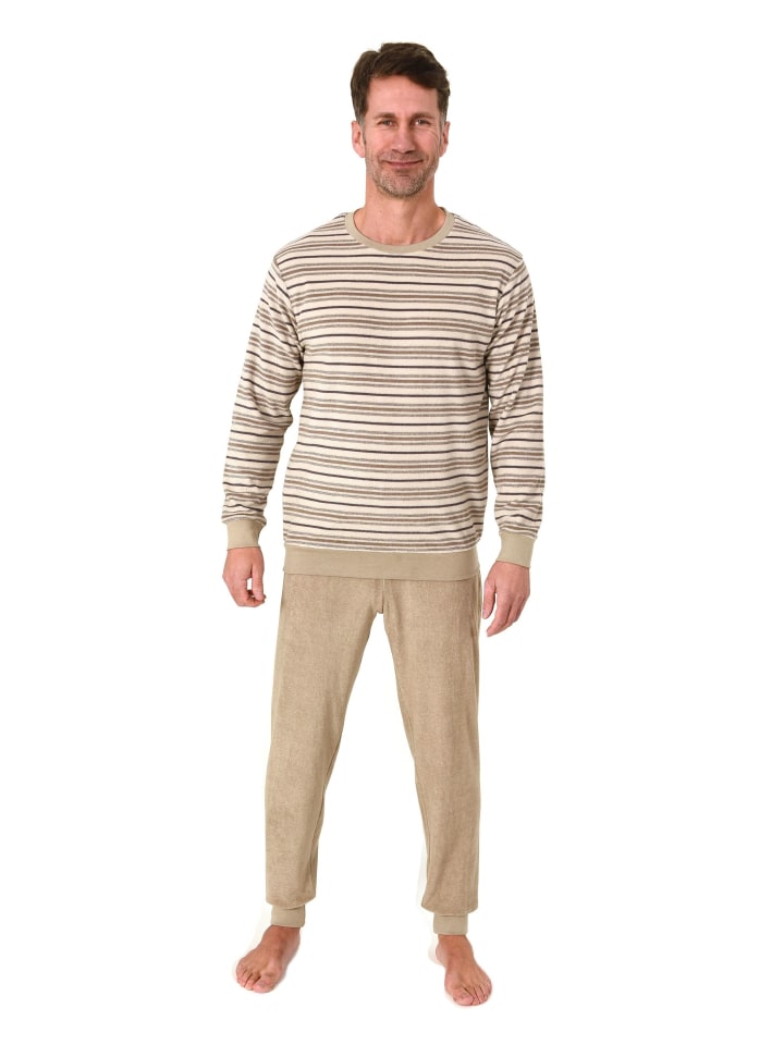 NORMANN Пижама из махровой ткани с длинными рукавами и манжетами, бежевого цвета
NORMANN Пижама из махровой ткани с длинными рукавами и манжетами, бежевого цвета