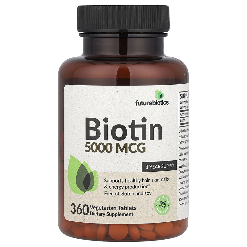 Futurebiotics, Biotin , 5,000 mcg, 360 Vegetarian Tablets
Futurebiotics, Biotin , 5,000 mcg, 360 Vegetarian Tablets