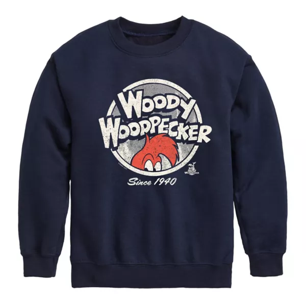 Винтажная флисовая толстовка Woody Woodpecker для мальчиков 8-20 лет Licensed Character, синий 
Винтажная флисовая толстовка Woody Woodpecker для мальчиков 8-20 лет Licensed Character, синий
