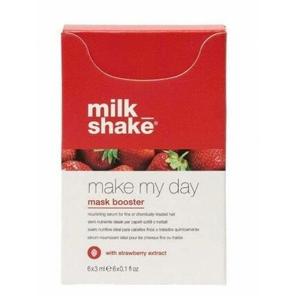 Milk Shake Make My Day Mask Booster с экстрактом клубники 6 x 3мл - Питательная сыворотка для тонких или окрашенных волос
Milk Shake Make My Day Mask Booster с экстрактом клубники 6 x 3мл - Питательная сыворотка для тонких или окрашенных волос