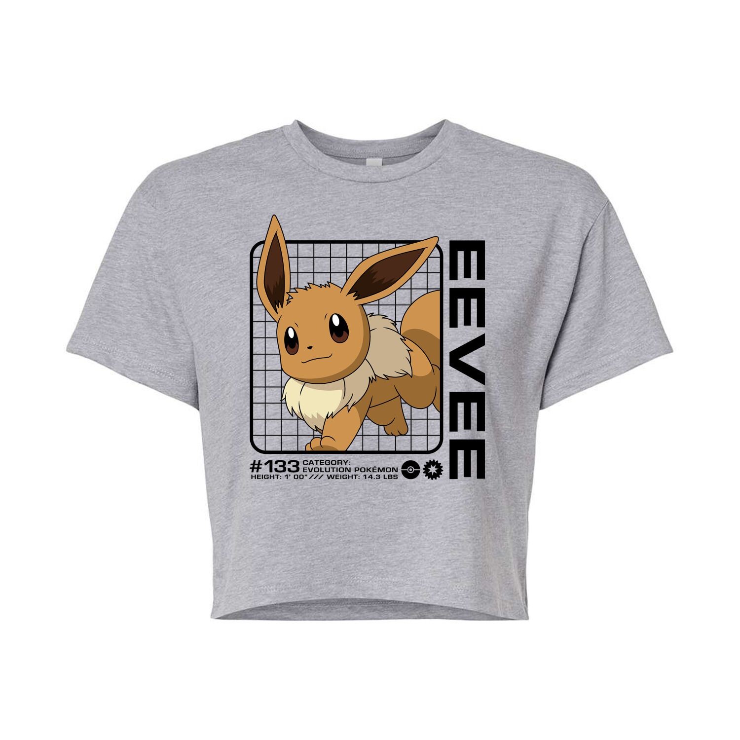 Укороченная футболка для подростков Pokemon Eevee Licensed Character, серый
Укороченная футболка для подростков Pokemon Eevee Licensed Character, серый