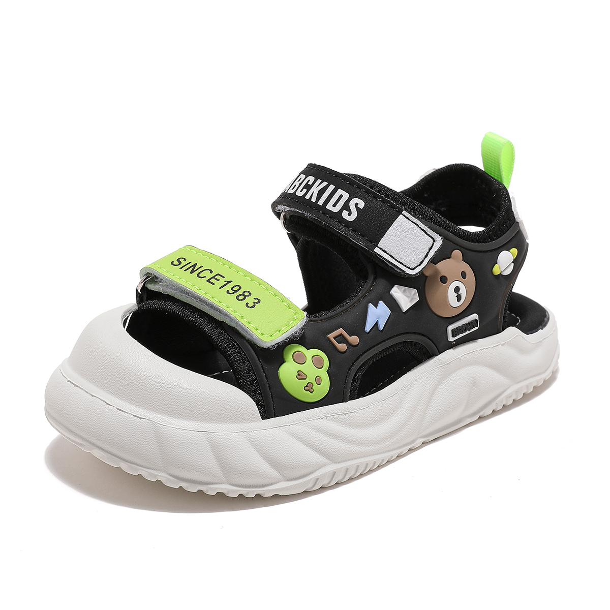 Противоскользящие легкие амортизирующие детские сандалии для детей ABC KIDS, черный/зеленый
Противоскользящие легкие амортизирующие детские сандалии для детей ABC KIDS, черный/зеленый