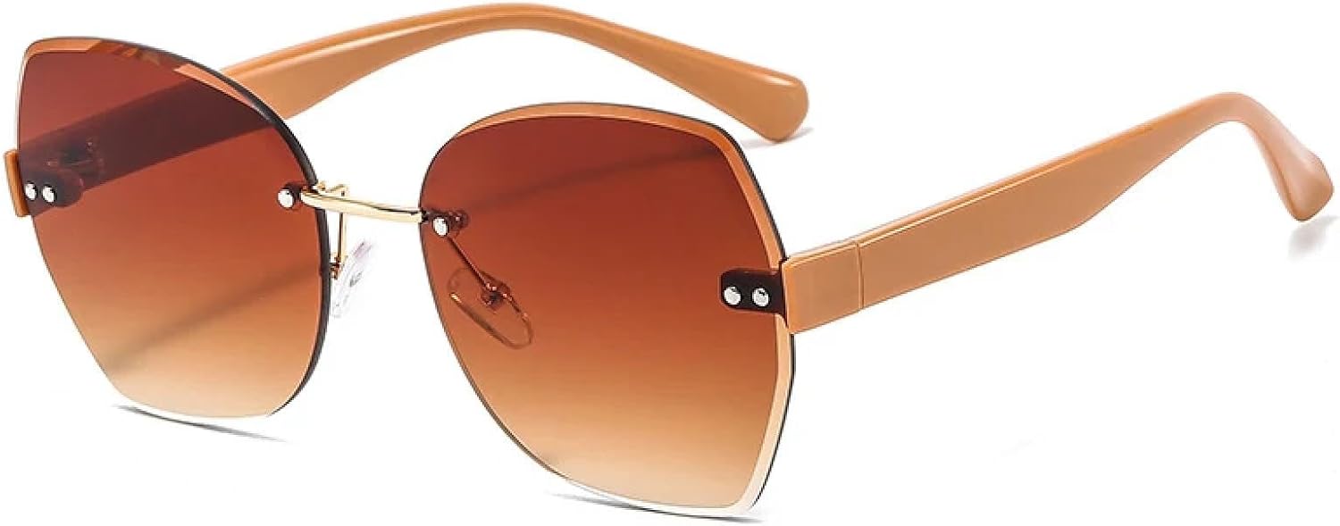 Винтажные солнцезащитные очки без оправы для женщин и мужчин, модные, роскошные, в стиле панк, летние, для путешествий, с защитой от УФ-излучения UV400 TKKTLLT, Khaki Gradient Tea
Винтажные солнцезащитные очки без оправы для женщин и мужчин, модные, роскошные, в стиле панк, летние, для путешествий, с защитой от УФ-излучения UV400 TKKTLLT, Khaki Gradient Tea