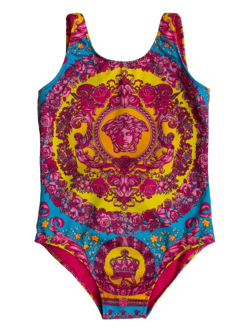 Купальник с цветочным принтом и логотипом Medusa Versace Kids, желтый
Купальник с цветочным принтом и логотипом Medusa Versace Kids, желтый