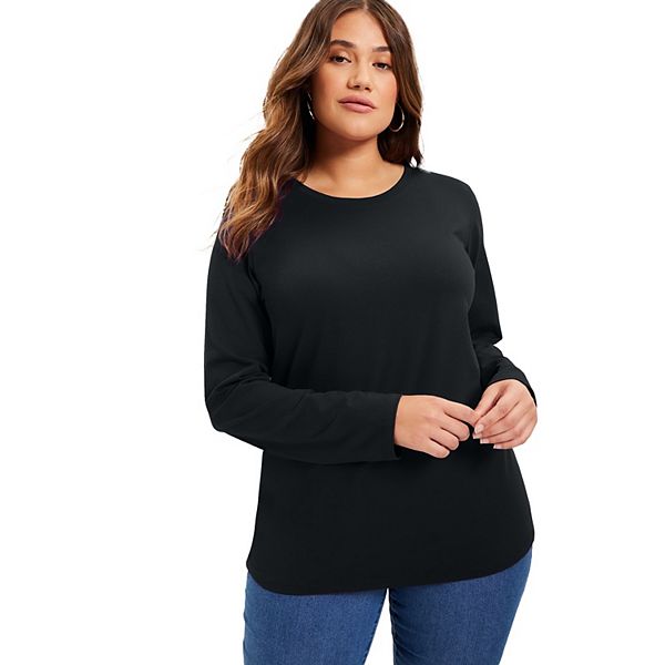 Футболка June + Vie с длинным рукавом и круглым вырезом, plus size June & Vie, Black, Черный, Футболка June + Vie с длинным рукавом и круглым вырезом, plus size June & Vie, Black
Футболка June + Vie с длинным рукавом и круглым вырезом, plus size June & Vie, Black, Черный, Футболка June + Vie с длинным рукавом и круглым вырезом, plus size June & Vie, Black