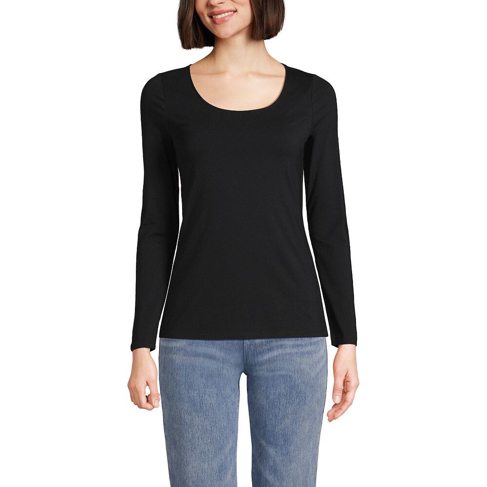 Трикотажная футболка Petite Lands' End с круглым вырезом, черный
Трикотажная футболка Petite Lands' End с круглым вырезом, черный