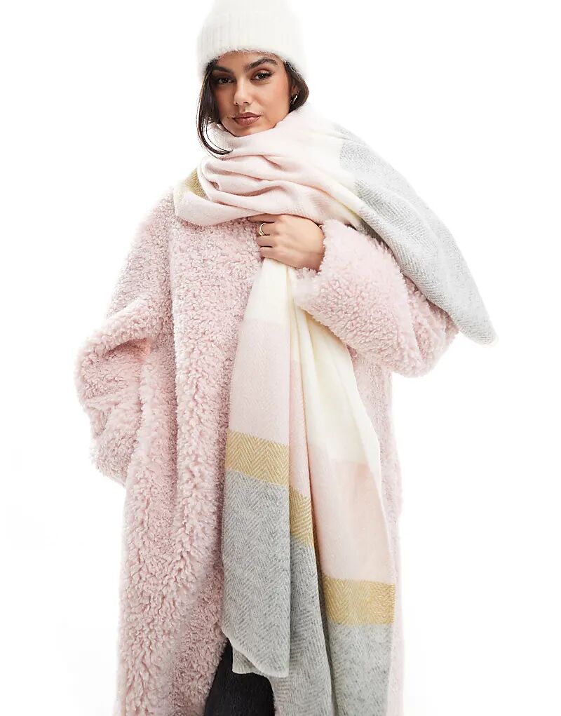 Шарф с узором «ёлочка» ASOS DESIGN пастельно-розового и серого цветов
Шарф с узором «ёлочка» ASOS DESIGN пастельно-розового и серого цветов