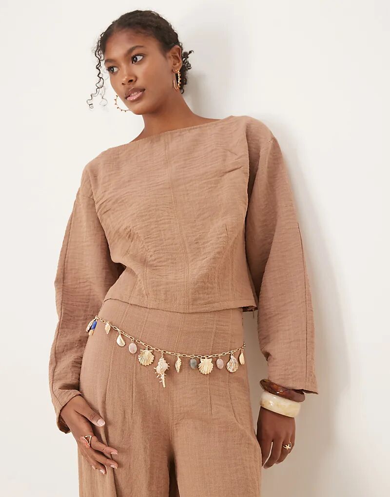 Топ ASOS DESIGN с длинными рукавами, приталенной талией и завязкой сзади, серо-коричневый цвет
Топ ASOS DESIGN с длинными рукавами, приталенной талией и завязкой сзади, серо-коричневый цвет