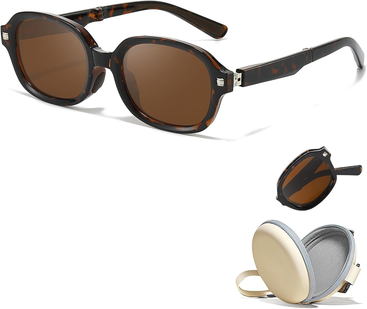 Складные солнцезащитные очки HASFOX для женщин и мужчин | Легкие поляризованные очки с защитой от УФ-излучения | Большие складные солнцезащитные очки с чехлом, A02 Tortoiseshell Frame / Brown Polarized Lens
Складные солнцезащитные очки HASFOX для женщин и мужчин | Легкие поляризованные очки с защитой от УФ-излучения | Большие складные солнцезащитные очки с чехлом, A02 Tortoiseshell Frame / Brown Polarized Lens