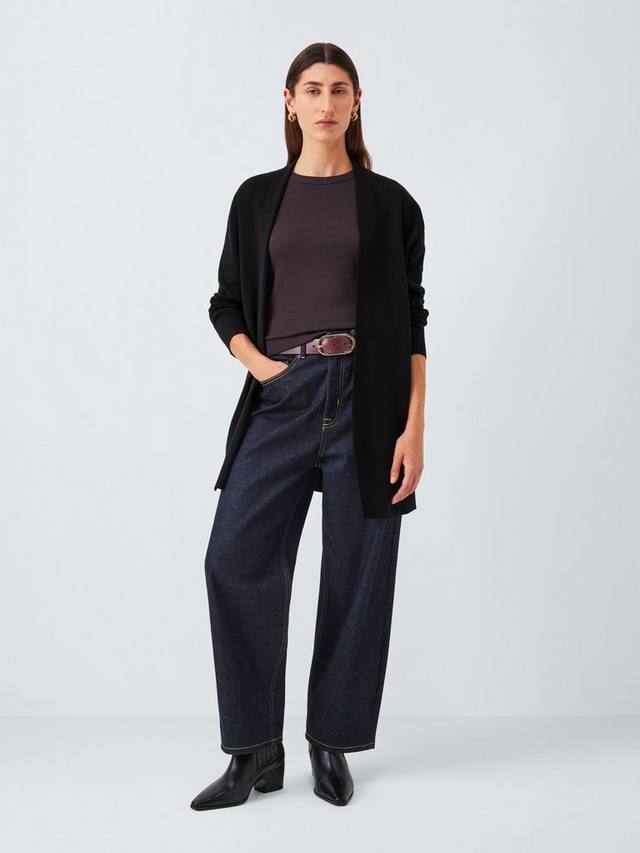 Кардиган из хлопкового трикотажа с цельнокроеными деталями John Lewis, Black
Кардиган из хлопкового трикотажа с цельнокроеными деталями John Lewis, Black