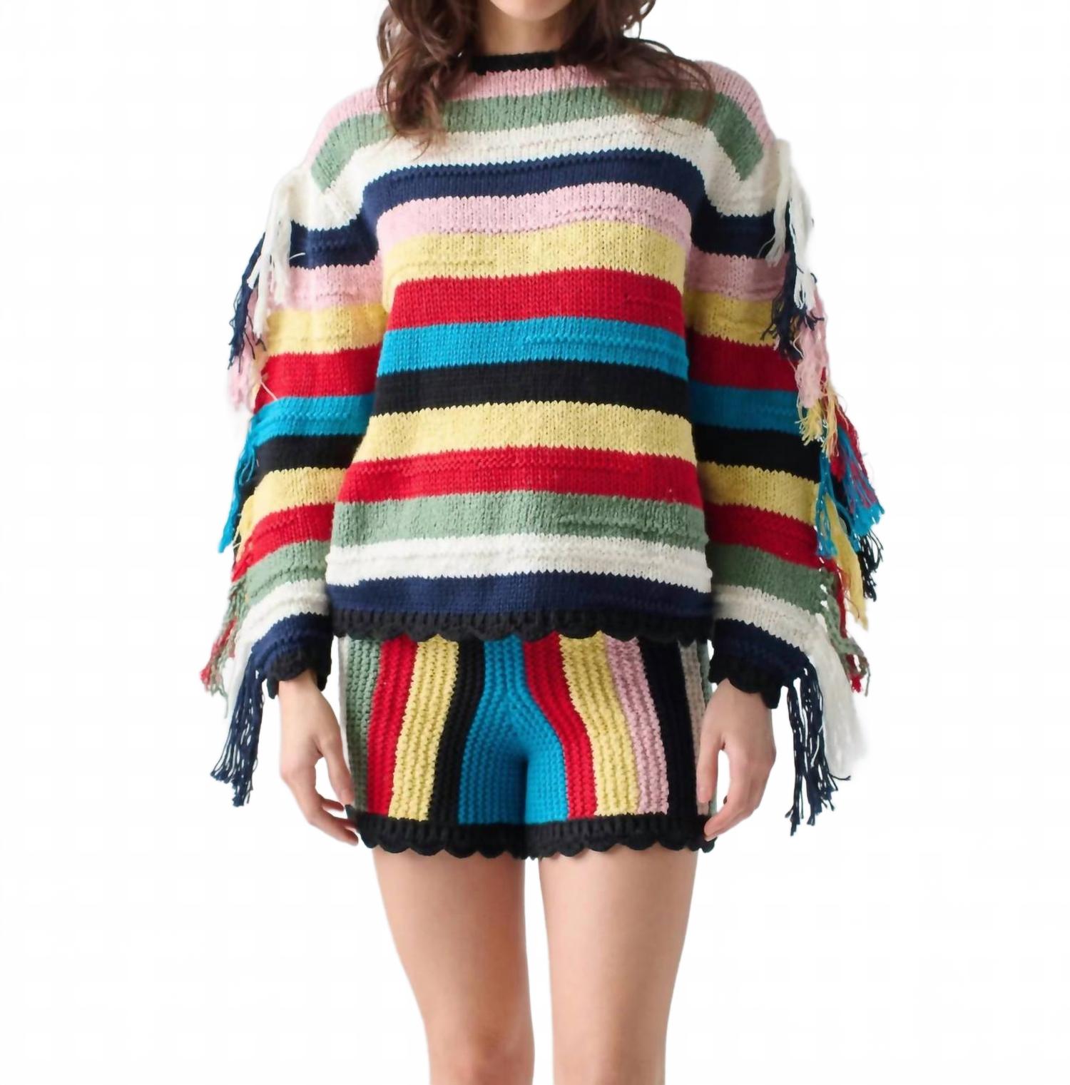 Многоцветный свитер с бахромой и круглым вырезом Lingua Franca, мультиколор
Многоцветный свитер с бахромой и круглым вырезом Lingua Franca, мультиколор