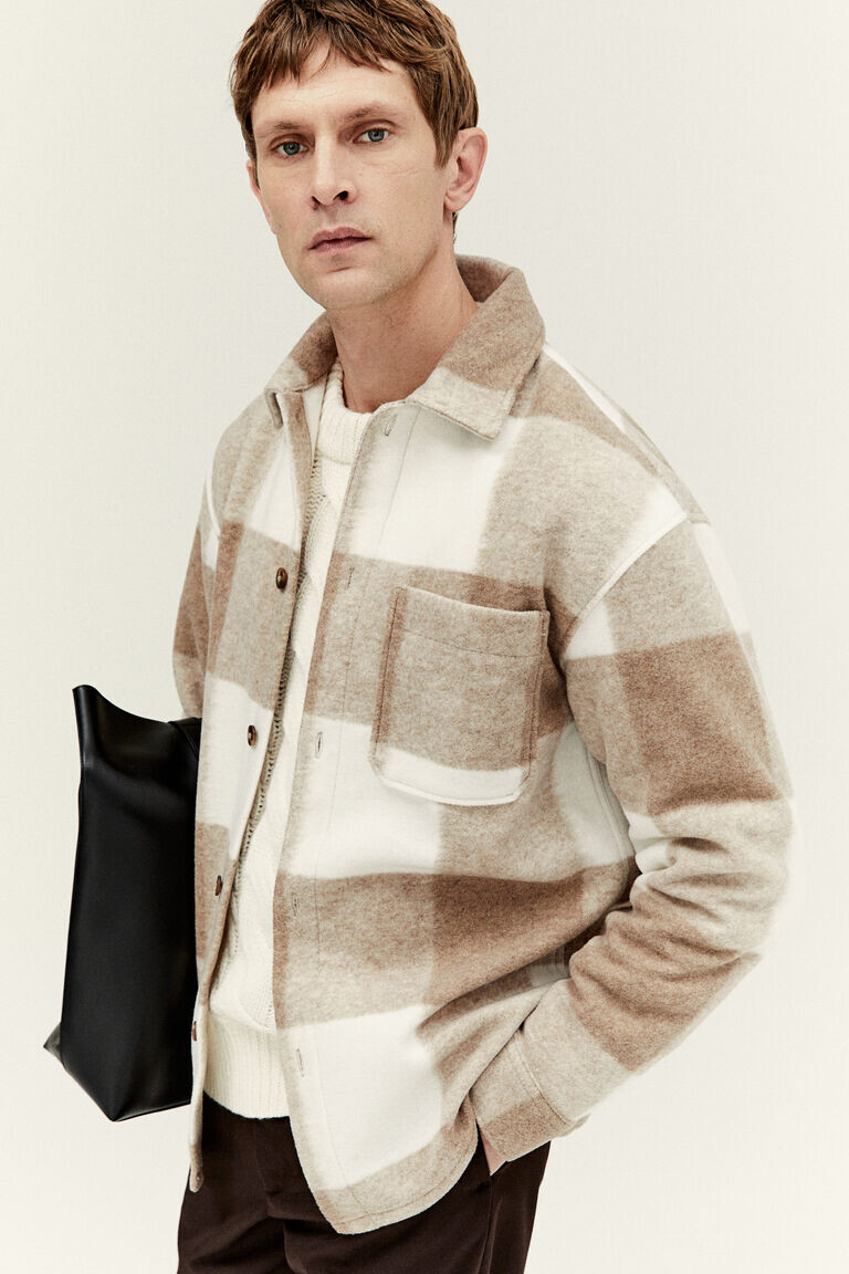 Верхняя рубашка свободного кроя H&M, бежевый
Верхняя рубашка свободного кроя H&M, бежевый