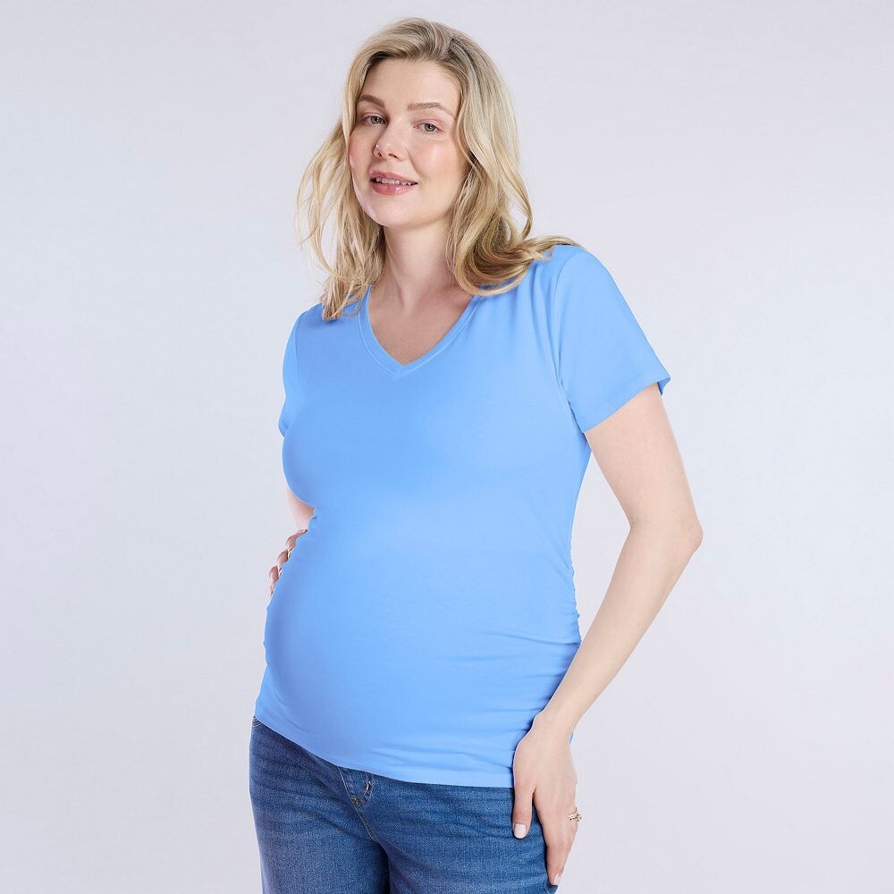 Футболка Maternity Motherhood с V-образным вырезом и рюшами по бокам, цвет Provence
Футболка Maternity Motherhood с V-образным вырезом и рюшами по бокам, цвет Provence