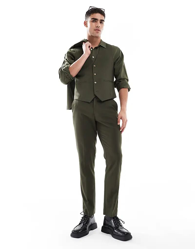 Узкие брюки ASOS DESIGN оливково-зеленого цвета
Узкие брюки ASOS DESIGN оливково-зеленого цвета