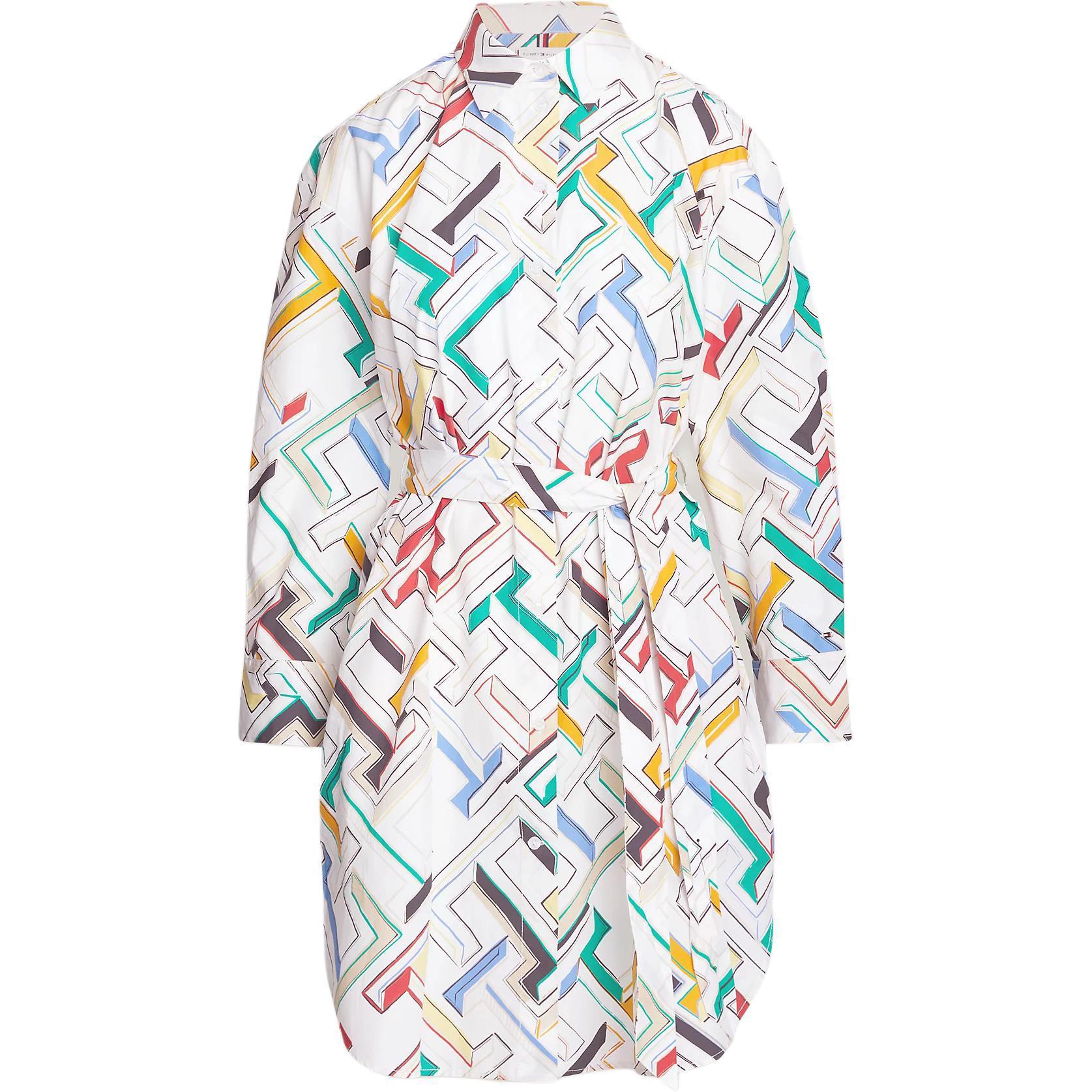 Tommy Hilfiger Th Monogram Print Poplin Shirt Dress Long Sleeved Dress Women's Multicolor
Tommy Hilfiger Th Monogram Print Poplin Shirt Dress Long Sleeved Dress Women's Multicolor