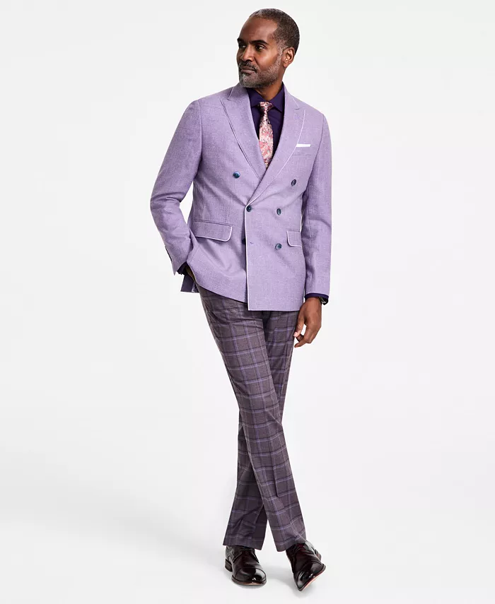 Мужской приталенный двубортный спортивный пиджак из шерстяной смеси Tallia, фиолетовый
Мужской приталенный двубортный спортивный пиджак из шерстяной смеси Tallia, фиолетовый