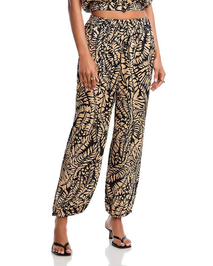 Сатиновые брюки-джоггеры с принтом "Пальмовые листья" AQUA, мультиколор
Сатиновые брюки-джоггеры с принтом "Пальмовые листья" AQUA, мультиколор