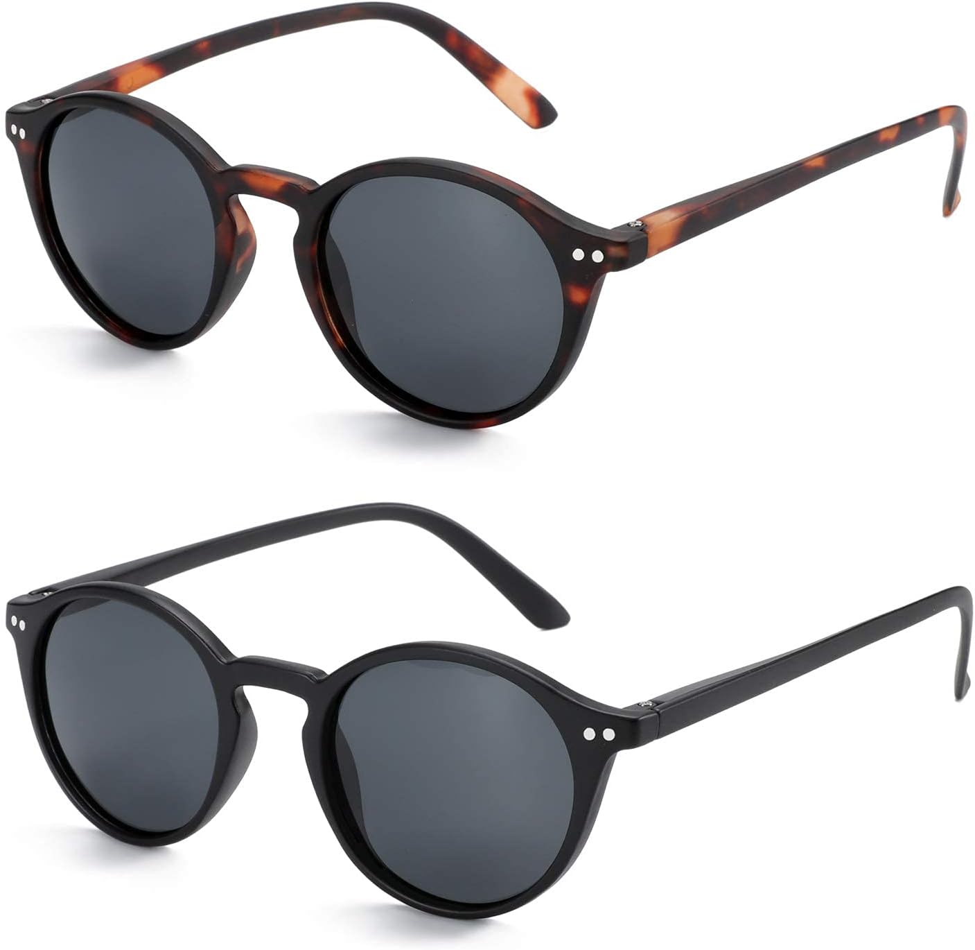 Поляризованные солнцезащитные очки ZENOTTIC для женщин и мужчин: ретро-очки, круглые | квадратная оправа, защита от УФ-излучения, комплект из 2 штук, C1 2 Pack (Round Black & Round Tortoise)
Поляризованные солнцезащитные очки ZENOTTIC для женщин и мужчин: ретро-очки, круглые | квадратная оправа, защита от УФ-излучения, комплект из 2 штук, C1 2 Pack (Round Black & Round Tortoise)
