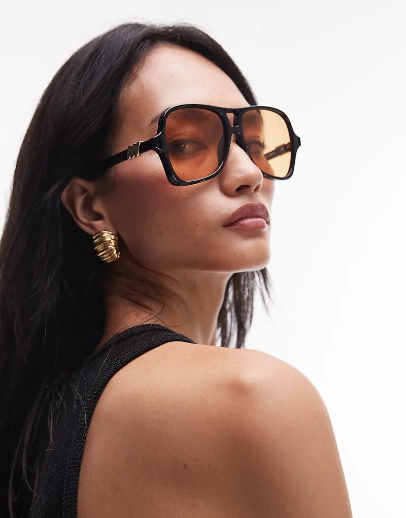 Солнцезащитные очки-авиаторы Le Specs Fortune Teller большого размера черного цвета с янтарными линзами
Солнцезащитные очки-авиаторы Le Specs Fortune Teller большого размера черного цвета с янтарными линзами