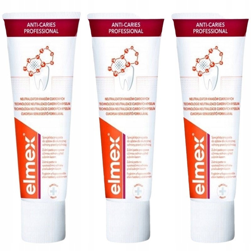 3x ELMEX Professional Противокариесная паста с аминофторидом 75 мл Inna marka 
3x ELMEX Professional Противокариесная паста с аминофторидом 75 мл Inna marka