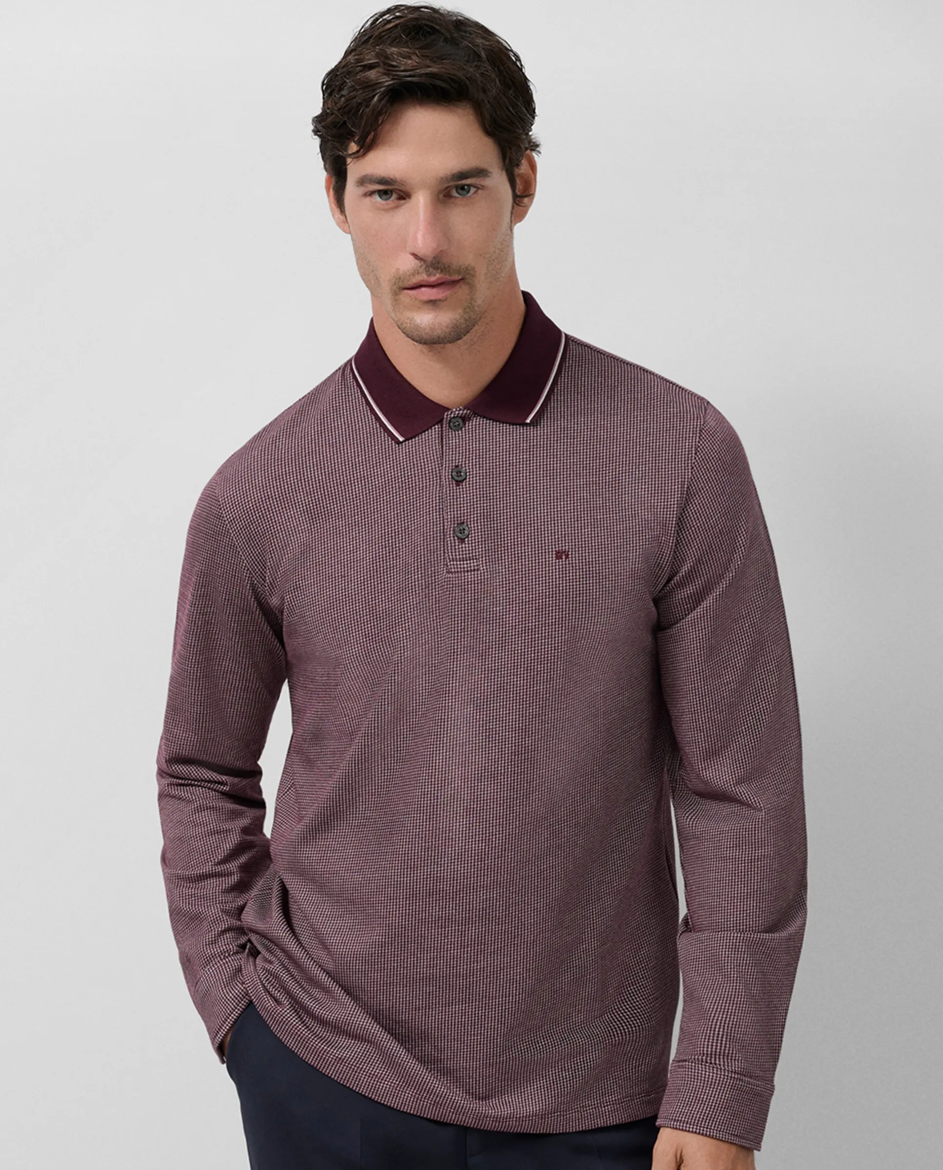 Мужская поло с длинным рукавом жаккард триколор Roberto Verino, гранатовый
Мужская поло с длинным рукавом жаккард триколор Roberto Verino, гранатовый