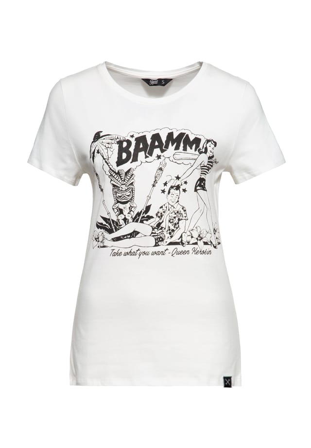 Футболка с принтом в стиле ретро спереди баммм Queen Kerosin, белый
Футболка с принтом в стиле ретро спереди баммм Queen Kerosin, белый