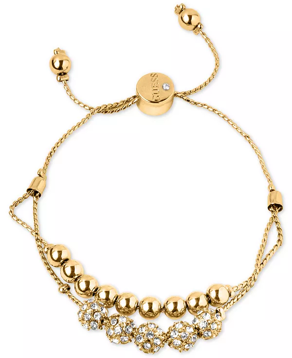 Двухрядный браслет-слайдер с бусинами паве Guess, gold
Двухрядный браслет-слайдер с бусинами паве Guess, gold