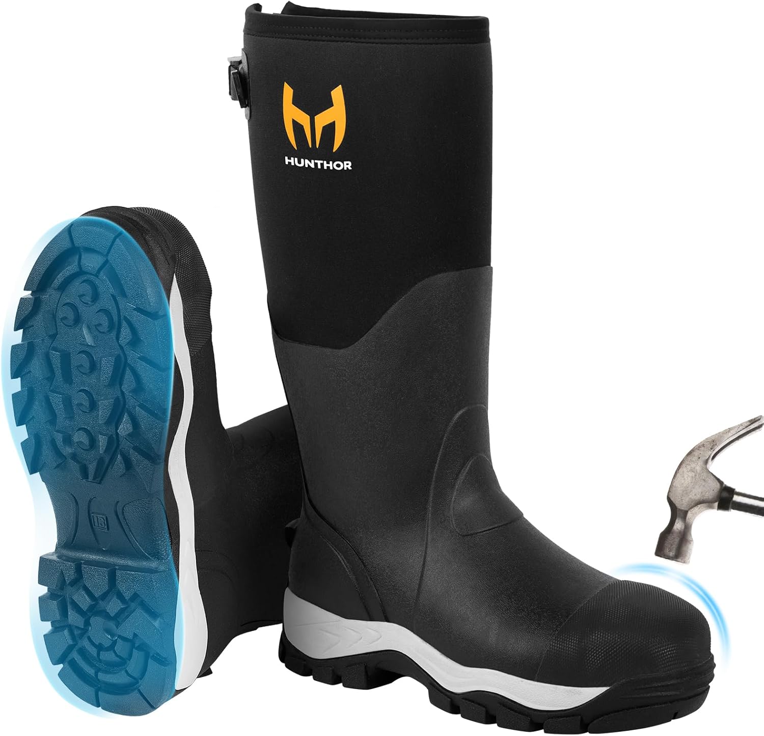 Резиновые ботинки для мужчин со стальным носком, охотничьи ботинки с защитой от проколов 1100N, 7 мм неопрен, водонепроницаемая EVA подошва, регулируемая задняя вставка, идеально подходят для охоты, работы и фермерства, размеры 7-14 Hunthor, чер...
Резиновые ботинки для мужчин со стальным носком, охотничьи ботинки с защитой от проколов 1100N, 7 мм неопрен, водонепроницаемая EVA подошва, регулируемая задняя вставка, идеально подходят для охоты, работы и фермерства, размеры 7-14 Hunthor, чер...