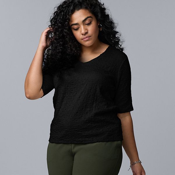 Топ с V-образным вырезом и коротким рукавом Plus size Simply Vera Vera Wang, Black
Топ с V-образным вырезом и коротким рукавом Plus size Simply Vera Vera Wang, Black