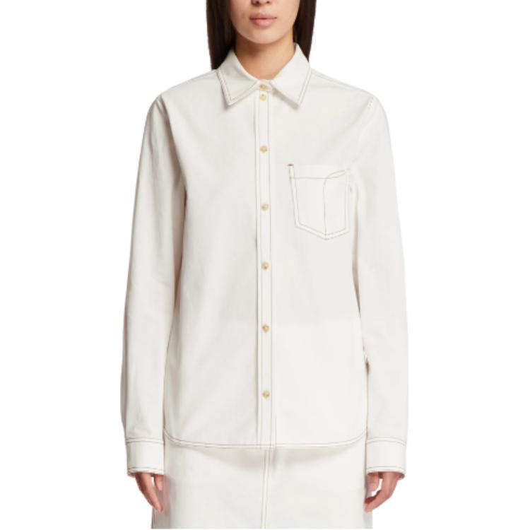 Длинная рубашка с контрастной строчкой TOTEME, белый
Длинная рубашка с контрастной строчкой TOTEME, белый