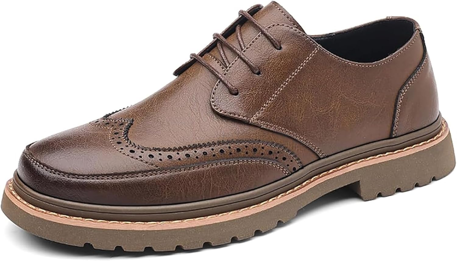 Мужские кожаные броги с винтажным крыловатым носком, оксфорды для повседневной и деловой носки, на шнуровке, с противоскользящей платформой, свадебные и формальные дерби Xinduoyu, коричневый
Мужские кожаные броги с винтажным крыловатым носком, оксфорды для повседневной и деловой носки, на шнуровке, с противоскользящей платформой, свадебные и формальные дерби Xinduoyu, коричневый