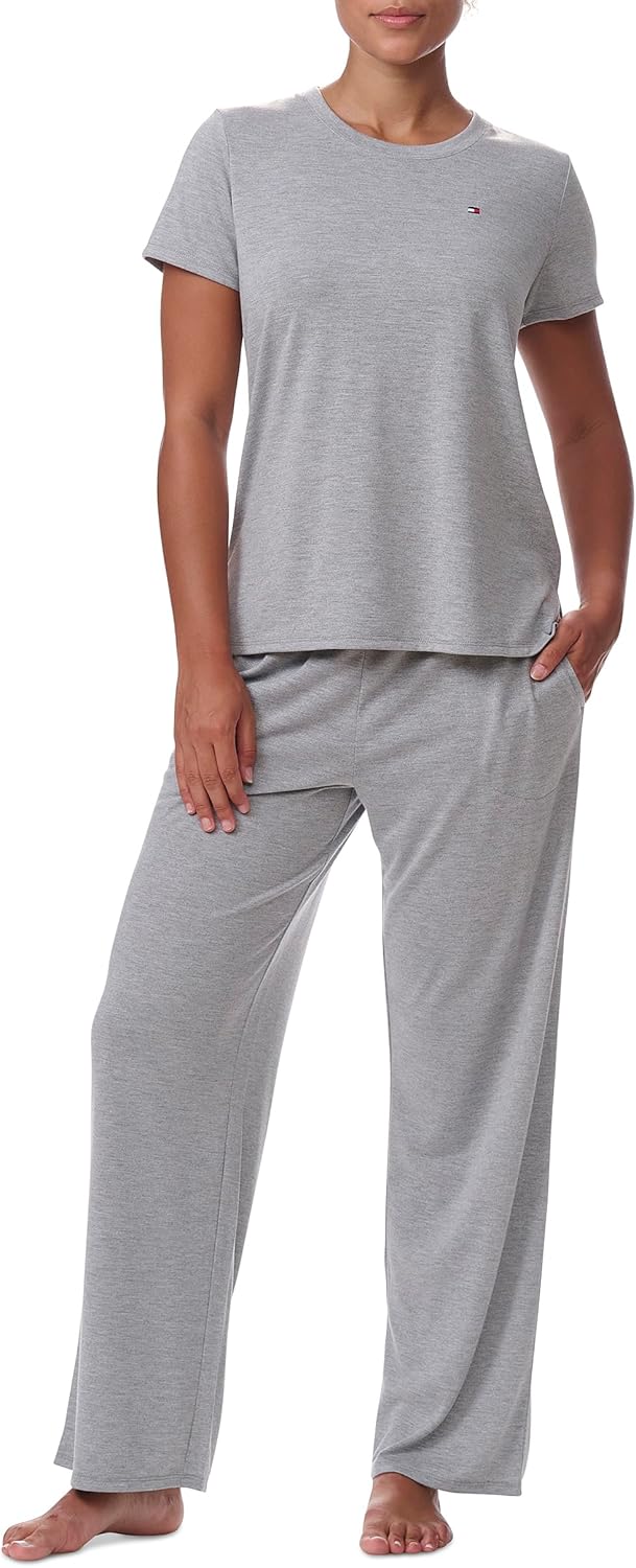 Женская пижама Tommy Hilfiger из футболки и брюк с открытыми штанинами, Heather Grey
Женская пижама Tommy Hilfiger из футболки и брюк с открытыми штанинами, Heather Grey