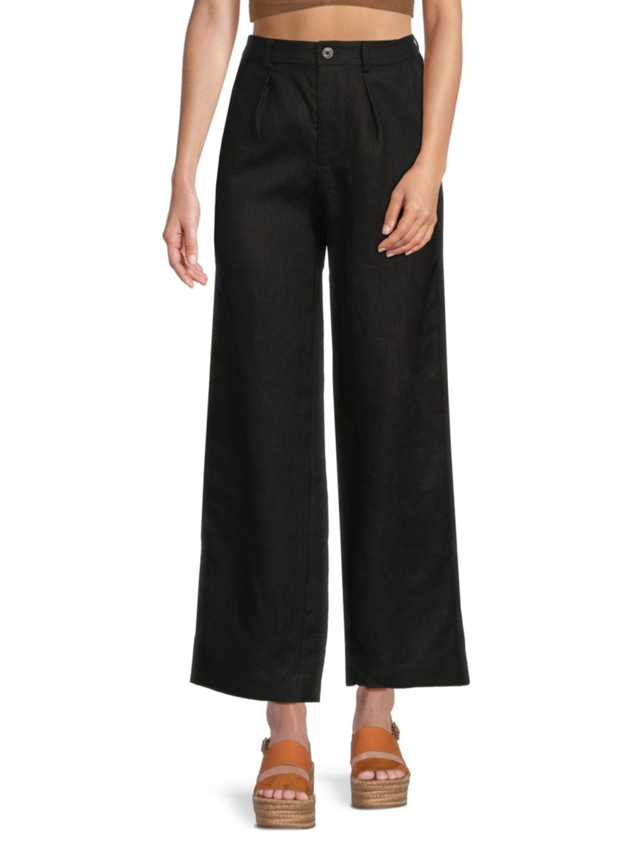 Льняные брюки Lulu со складками спереди Hevron, черный
Льняные брюки Lulu со складками спереди Hevron, черный