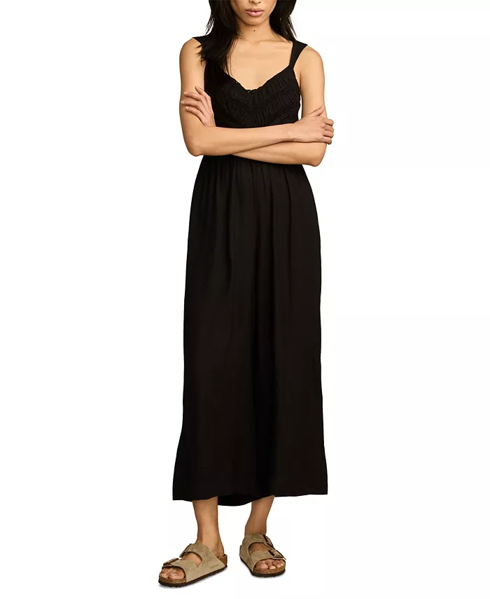 Женский комбинезон с кружевными вставками и широкими брючинами Lucky Brand, черный 
Женский комбинезон с кружевными вставками и широкими брючинами Lucky Brand, черный